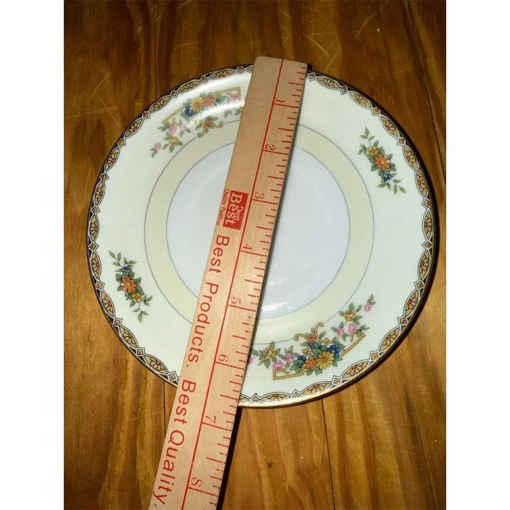 Noritake Renovia Salad Dessert Plate 8in White‎ Floral Gold Rim Vintage 1950's